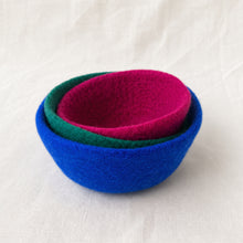 NEERJA Stacking Trinket Pots Felt Azo Free 3pc Set Multicolour