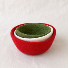 NEERJA Stacking Trinket Pots Felt Azo Free 3pc Set Christmas