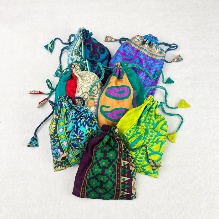 NIRMALA Recycled Sari Fabric Refillable Lavender Bag