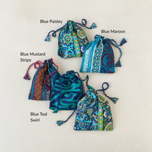 NIRMALA Recycled Sari Fabric Refillable Lavender Bag Blues