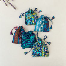 NIRMALA Recycled Sari Fabric Refillable Lavender Bag Blues