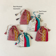 NIRMALA Recycled Sari Fabric Refillable Lavender Bag Reds