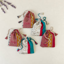 NIRMALA Recycled Sari Fabric Refillable Lavender Bag Reds