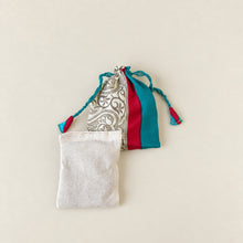 NIRMALA Recycled Sari Fabric Refillable Lavender Bag Greens