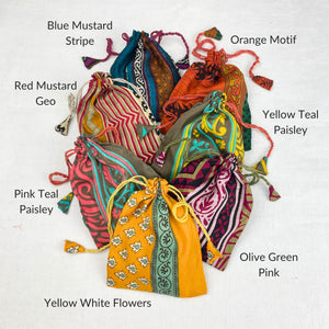 NIRMALA Recycled Sari Fabric Refillable Lavender Bag