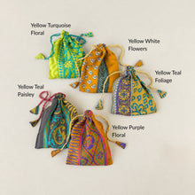 NIRMALA Recycled Sari Fabric Refillable Lavender Bag Yellows