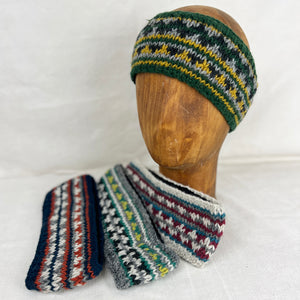 PESHA Fair Isle Knit Wool Lined Earwarmer Headband