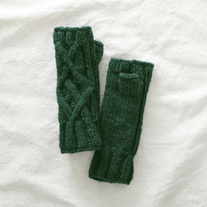 RAJA Cable Knit Wool Lined Wristwarmer Gloves