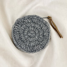 RICA Crochet Wool Circular Spiral Coin Purse Light Grey