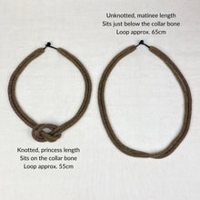 SAKHI Handmade Glass Bead Knot Tube Necklace 55cm Antique Gold