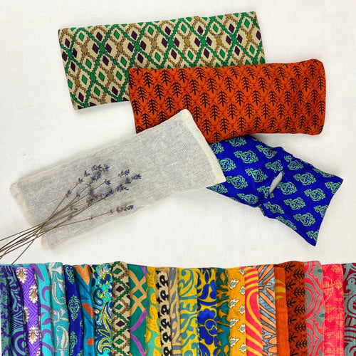 SALMEE Sari Fabric Weighted Aromatherapy Eye Pillow