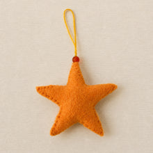 SAPNA Beaded Felt Star Christmas New Baby Decor Mango Orange