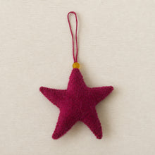 SAPNA Beaded Felt Star Christmas New Baby Decor Raspberry Pink