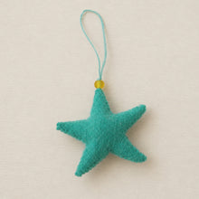 SAPNA Beaded Felt Star Christmas New Baby Decor Sea Glass Green