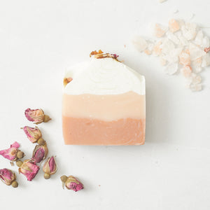 Handcrafted Rose Geranium Patchouli Kaolin Clay Soap Bar