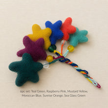 SUDARI Mini Felt Star Hanging Decoration Multicoloured Set 6