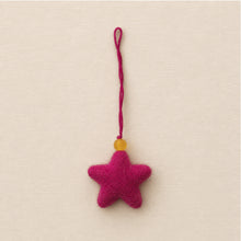 SUDARI Mini Felt Star Hanging Decoration Raspberry Pink