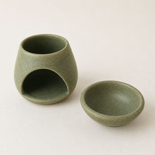 SUNU Stoneware Essential Oil Wax Melt Burner Green Cardamom