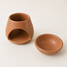 SUNU Stoneware Essential Oil Wax Melt Burner Terracotta Orange