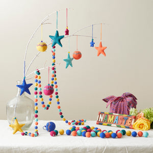 TARULATA Boho Eco Felt Ball Pompom Garland 200cm