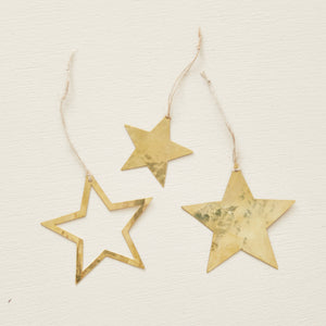 TARRA Brass Star Hanging Christmas Decor 3pc Set