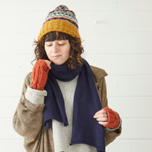 RAJA Cable Knit Wool Lined Wristwarmer Gloves Rust Orange