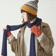 RAJA Cable Knit Wool Lined Wristwarmer Gloves Rust Orange