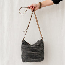 THAILO Woven Cotton Leather Cross Body Bag Purse Neutral Stripe
