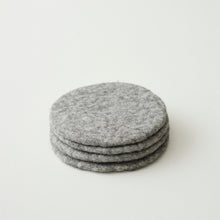 TOLA Handmade Eco Felt Coaster Vase Mat 4pc Set Light Grey