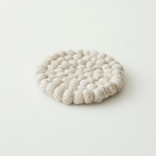 ASIK Handmade Eco Felt Ball Coaster Vase Mat Natural Beige
