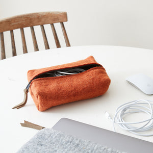 BIDYUT Unisex Boxy Felt Pouch Pencil Case Desk Tidy