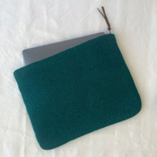 WANGDI Eco Zip Felt Document Pouch Laptop Sleeve Teal Green