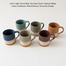 YALU Part Glazed Three Tone Ombre Stoneware Mug Terracotta Orange