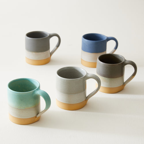 YALU Part Glazed Three Tone Ombre Stoneware Mug