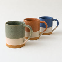 YALU Part Glazed Three Tone Ombre Stoneware Mug Terracotta Orange