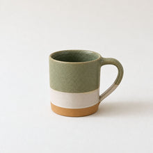 YALU Part Glazed Three Tone Ombre Stoneware Mug Green Cardamom