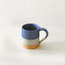 YALU Part Glazed Three Tone Ombre Stoneware Mug Ocean Blue
