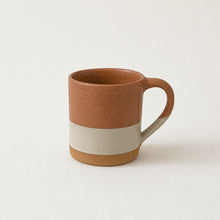 YALU Part Glazed Three Tone Ombre Stoneware Mug Terracotta Orange