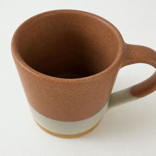 YALU Part Glazed Three Tone Ombre Stoneware Mug Terracotta Orange