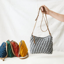 SUMAN Crochet Boho Bobble Cross Body Handbag