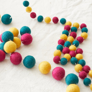 TARULATA Boho Eco Felt Ball Pompom Garland 200cm