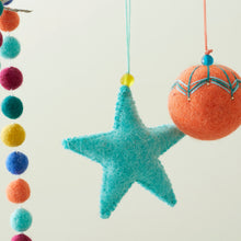 SAPNA Beaded Felt Star Christmas New Baby Decor Sea Glass Green