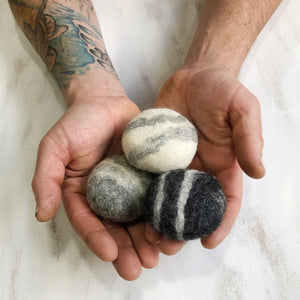 SANO Wool Felted Soap Marble Pebble 3pc Gift Set