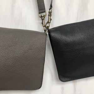 BINA Classic Leather Clutch Bag Detachable Strap