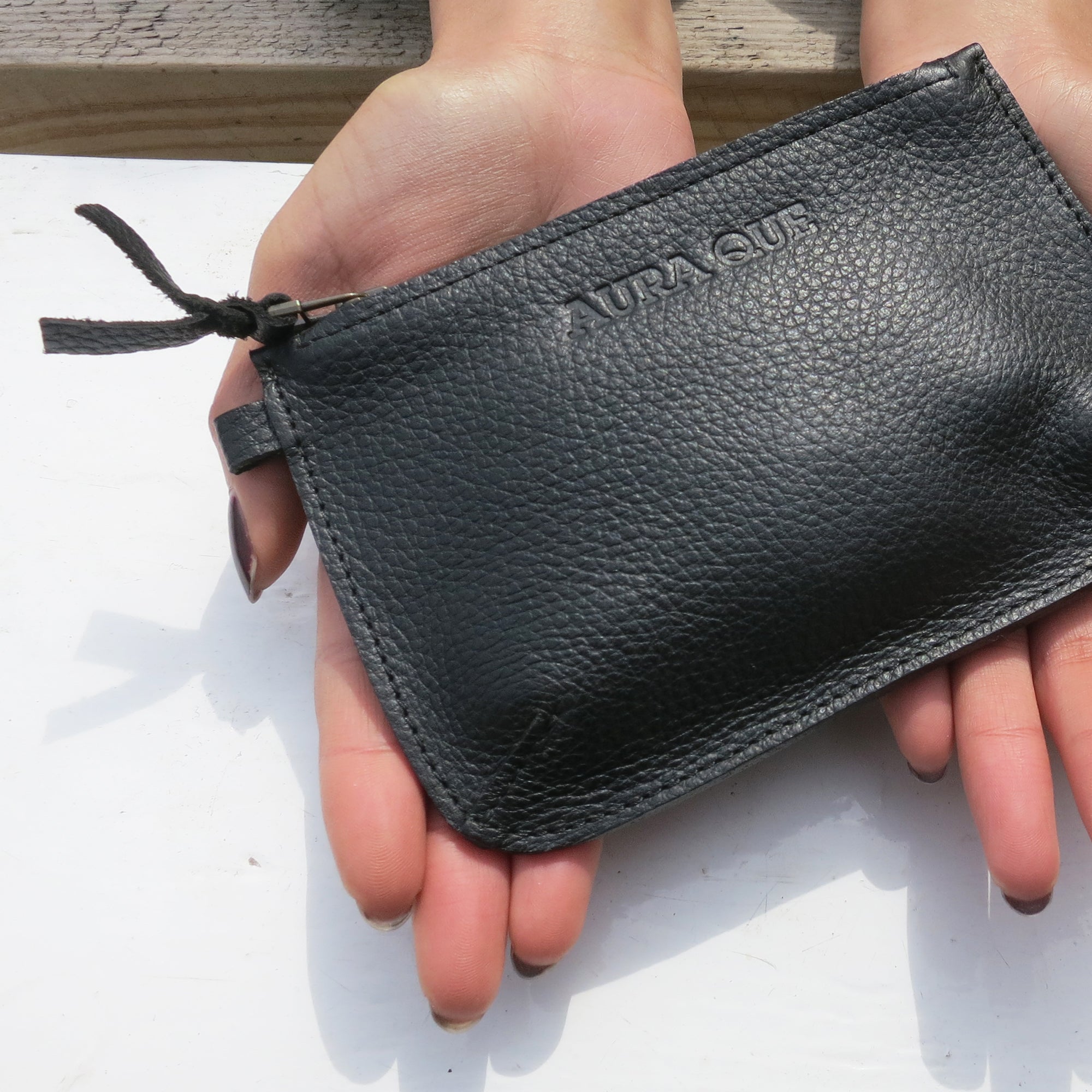 Jihaan Imported 9 Slot Vertical Leather Credit/Debit Zipper Card Holder  Money Wallet (Black)
