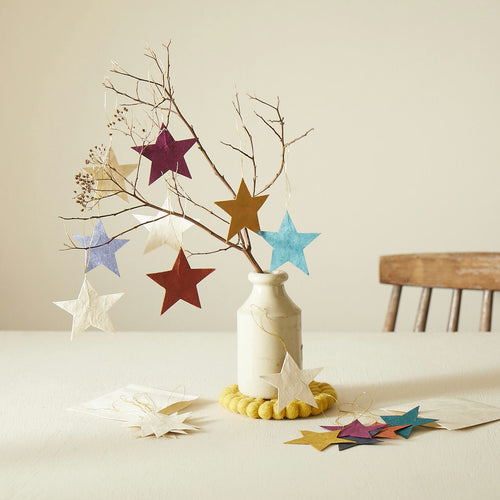 DEEPIKA Lokta Paper Star Hanging Decoration 10pc Set