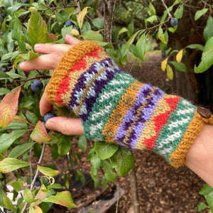 LAMBA Eco Wristwarmer Fingerless Gloves Waste Wool