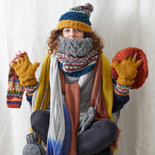 HIRA Cable Handknit Wool Lined Neckwarmer Scarf