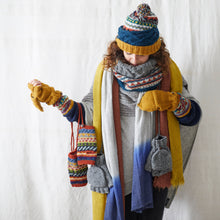 RAJA Fair Isle Knit Wool Lined Wristwarmer Gloves