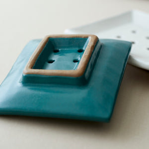 MAATI Handmade Glazed Stoneware Rectangular Soap Dish